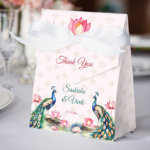 Peacock lotus indisk bröllopsförmån presentaskar