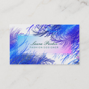 Peacock Makeup Artist Hair Stylist Bird Feather Visitkort