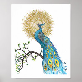 Peacock Mandala 8 x 10 Skriv ut Poster