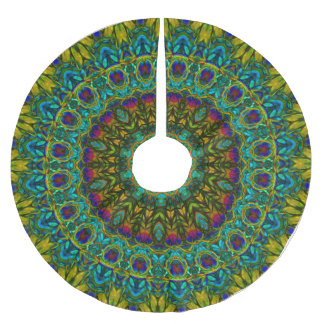 Peacock Mandala Julgran Skirt Julgransmatta Borstad Polyester