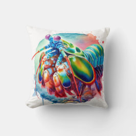 Peacock Mantis Shrimp REF253 - Watercolor Kudde