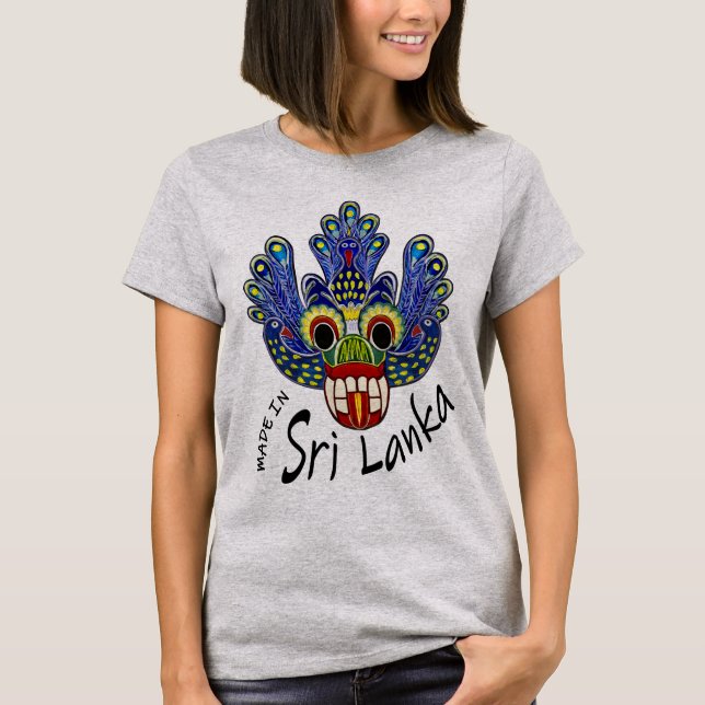 Peacock Mask Sri Lanka T Shirt (Framsida)