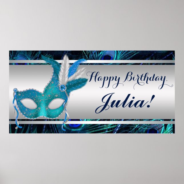 Peacock MasqueraParty Poster (Framsidan)