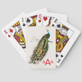 PEACOCK MED ANPASSNINGSBAR MONOGRAM klassiskt spel Casinokort