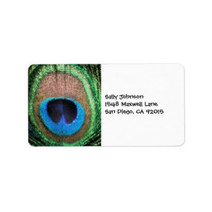 Peacock med fastsatt glaseffekt. adressetikett
