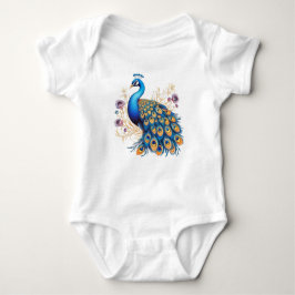 Peacock med Lila blommor T Shirt