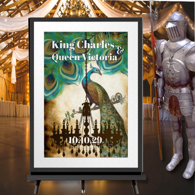 Peacock Medieval Renaissance Bröllop Poster (To see frame pricing, please enter your frame and mat options.)