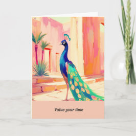 peacock message happy birthday kort