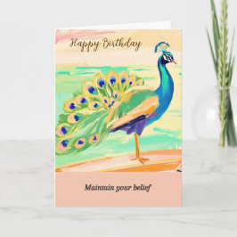 peacock message happy birthday kort