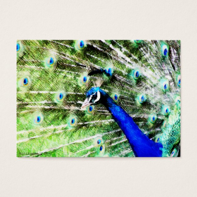 Peacock Mini-utskrift Visitkort (Framsidan)