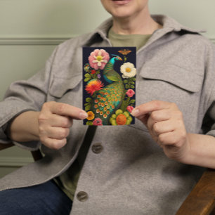 Peacock Modern Haeckel-Anpassningsbar Kort