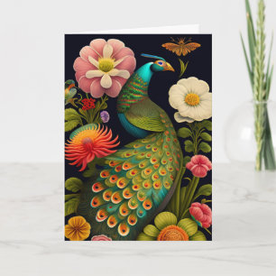 Peacock Modern Haeckel Hälsning Kort