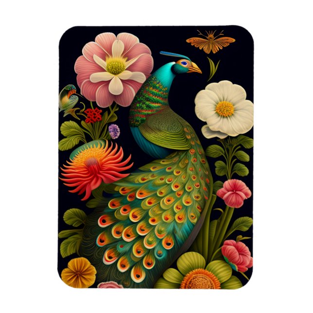 Peacock | Modern Haeckel Magnet (Vertikal)