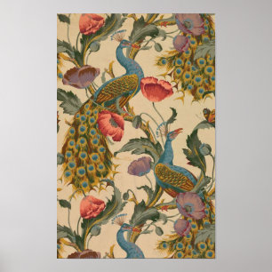 Peacock Mönster Art nouveau Poster