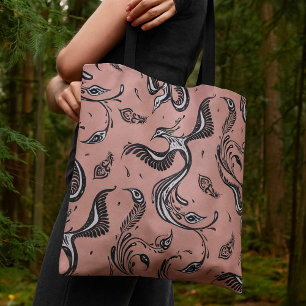 Peacock Mönster Artistic Bird Tote Bag Tygkasse