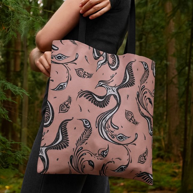 Peacock Mönster Artistic Bird Tote Bag Tygkasse (Skapare uppladdad)