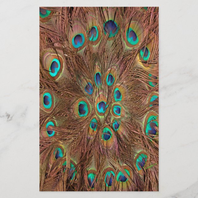 Peacock mönster Background Brevpapper (Framsida)