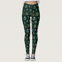Peacock mönster leggings