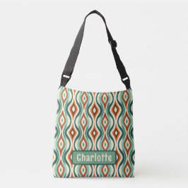 Peacock Mönster Teal Personlig Crossbody Bag Axelväska
