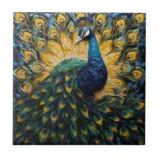 Peacock Mosaic Tile Kakelplatta