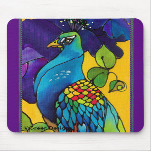 Peacock Mousepad Silke Paing Moussetad Musmatta