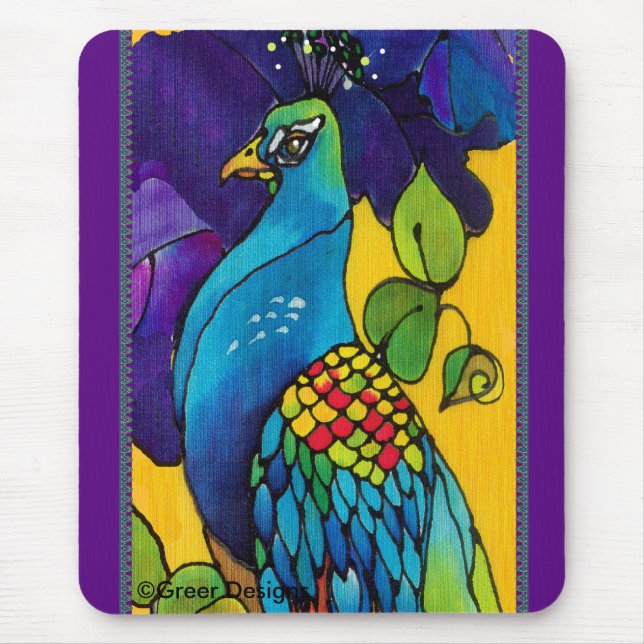 Peacock Mousepad Silke Paing Moussetad Musmatta (Framsidan)