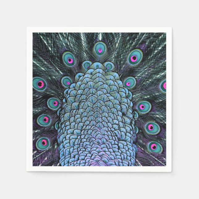 Peacock napkin pappersservett (Framsidan)