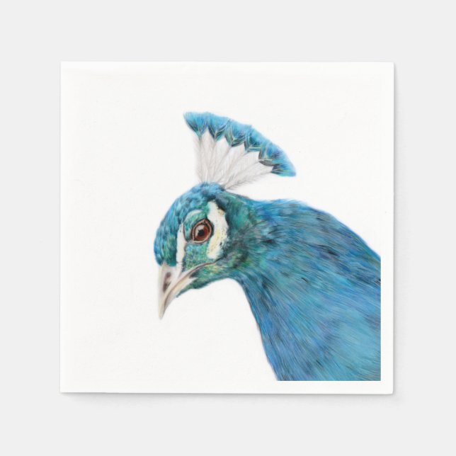 Peacock Napkins Pappra blöjor Pappersservett (Framsidan)