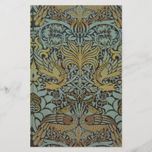Peacock och Dragon (av William Morris) Brevpapper (Framsida)