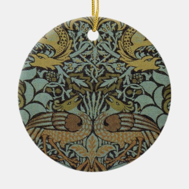 Peacock och Dragon (av William Morris) Julgransprydnad Keramik (Framsidan)