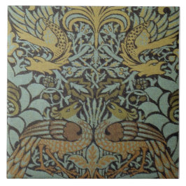 Peacock och Dragon (av William Morris) Kakelplatta