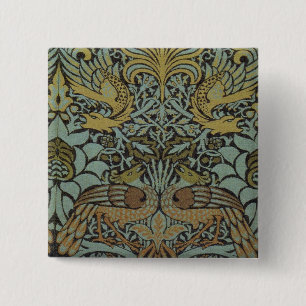 Peacock och Dragon (av William Morris) Knapp