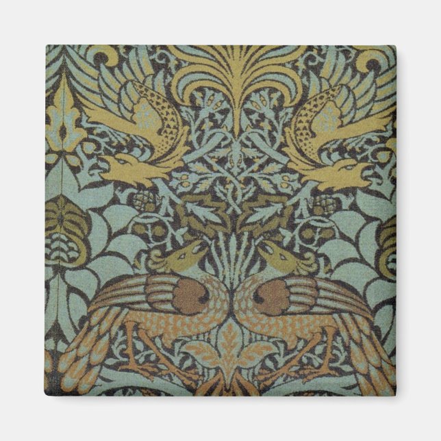 Peacock och Dragon (av William Morris) Magnet (Framsidan)