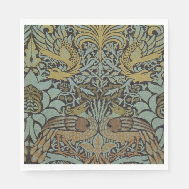 Peacock och Dragon (av William Morris) Pappersservett (Framsidan)
