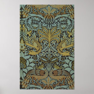 Peacock och Dragon (av William Morris) Poster