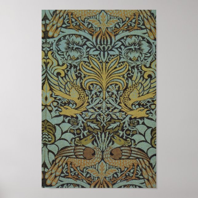 Peacock och Dragon (av William Morris) Poster (Framsidan)