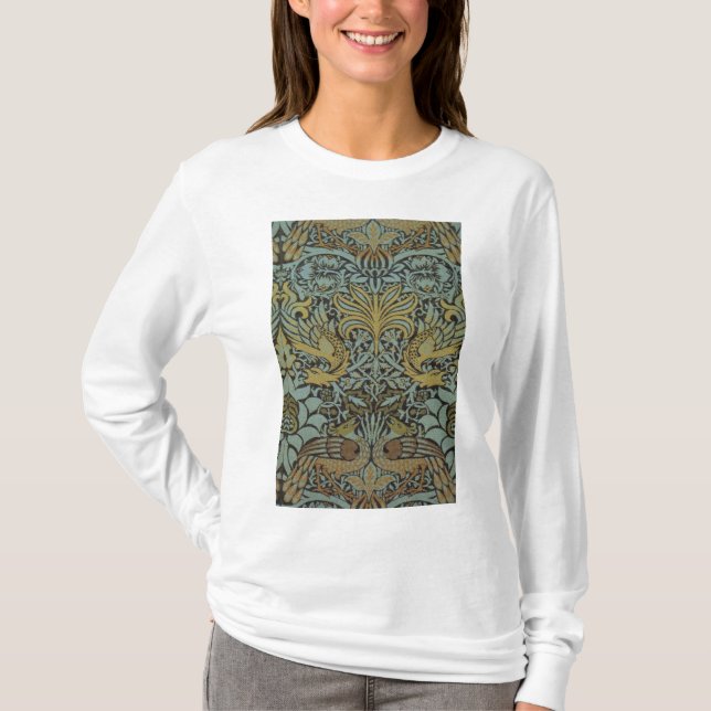 Peacock och Dragon (av William Morris) T Shirt (Framsida)