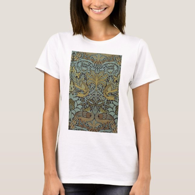 Peacock och Dragon (av William Morris) T Shirt (Framsida)