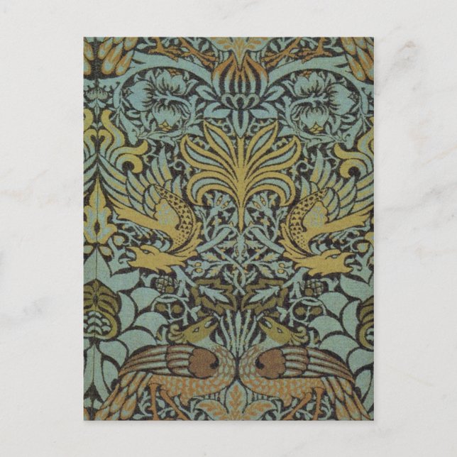 Peacock och Dragon (av William Morris) Vykort (Framsida)