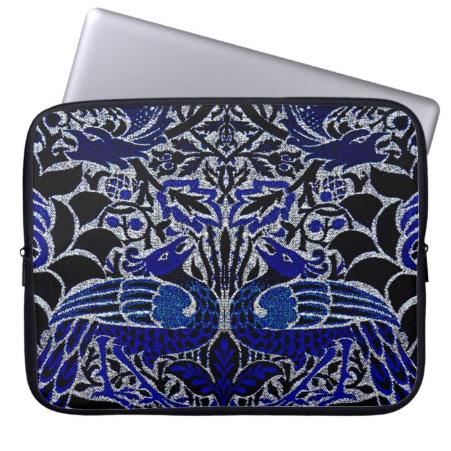 Peacock och Dragon Morris Victorian Design Laptop Sleeve (Framsidan)