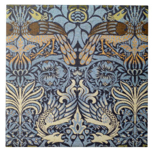 Peacock och Dragon, William Morris Kakelplatta