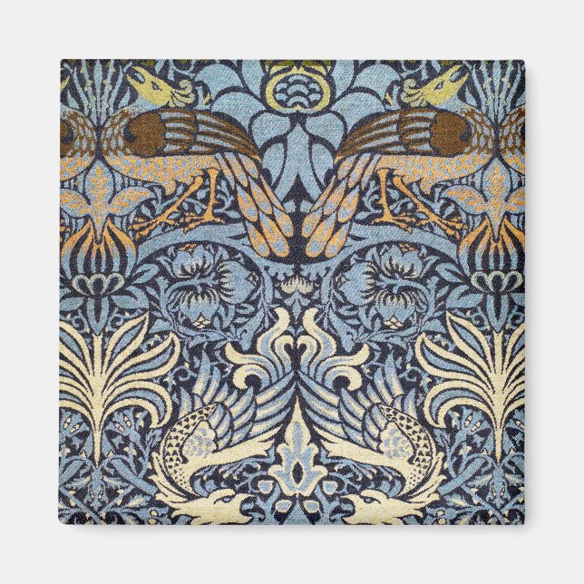 Peacock och Dragon, William Morris Magnet (Framsidan)