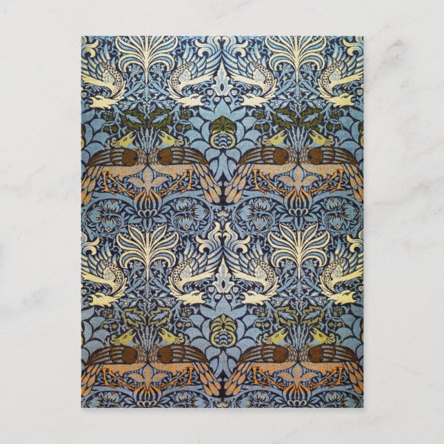 Peacock och Dragon, William Morris Vykort (Framsida)
