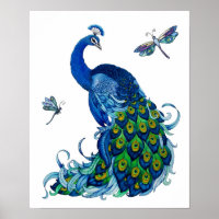 Peacock och Dragonfly Design