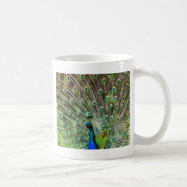 Peacock och fjädrar, fototillbehör kaffemugg