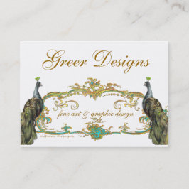 Peacock och Guld Business/Profile/Save Date Visitkort