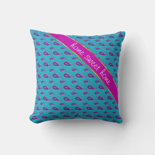 Peacock och Magenta Paisley Mönster Kudde