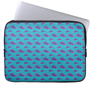 Peacock och Magenta Paisley Mönster Laptop Sleeve