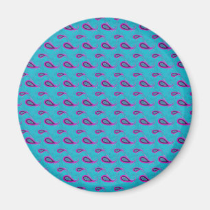 Peacock och Magenta Paisley Mönster Magnet
