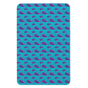 Peacock och Magenta Paisley Mönster Magnet